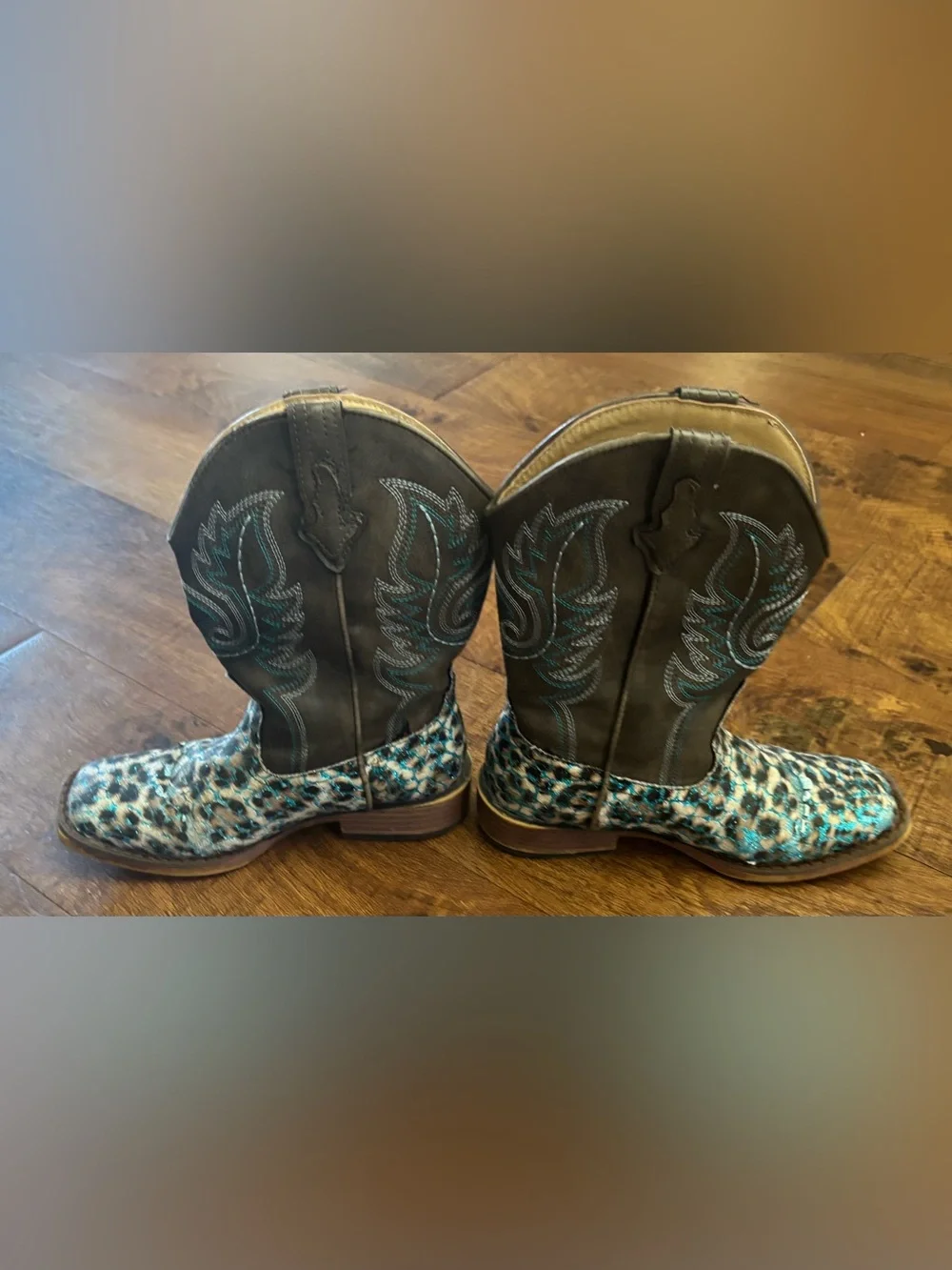 Roper Glitter Leopard western boots little kids youth gir size 13 cowboy cowgirl